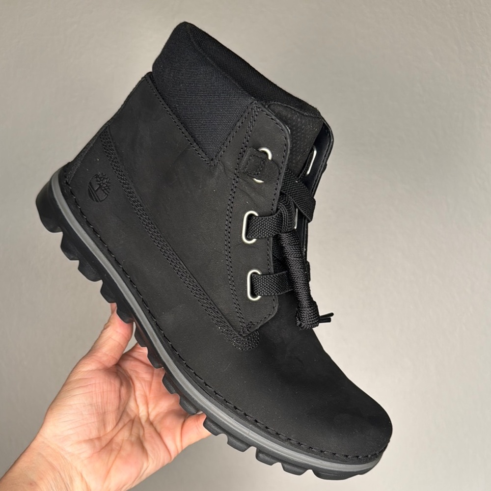 Timberland Brookton Boots comfort cushion elastic lace up Women’s 9.5 Black